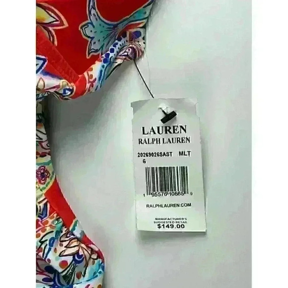 NEW! Lauren Ralph Lauren Women's 6 Paisley Halter Tankini Top & Bottom NWT $149 - Picture 4 of 4